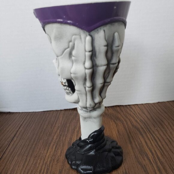 Skeleton Skull Plastic Wine Goblet Halloween Bones 7.5" Gothic - Picture 2 of 9
